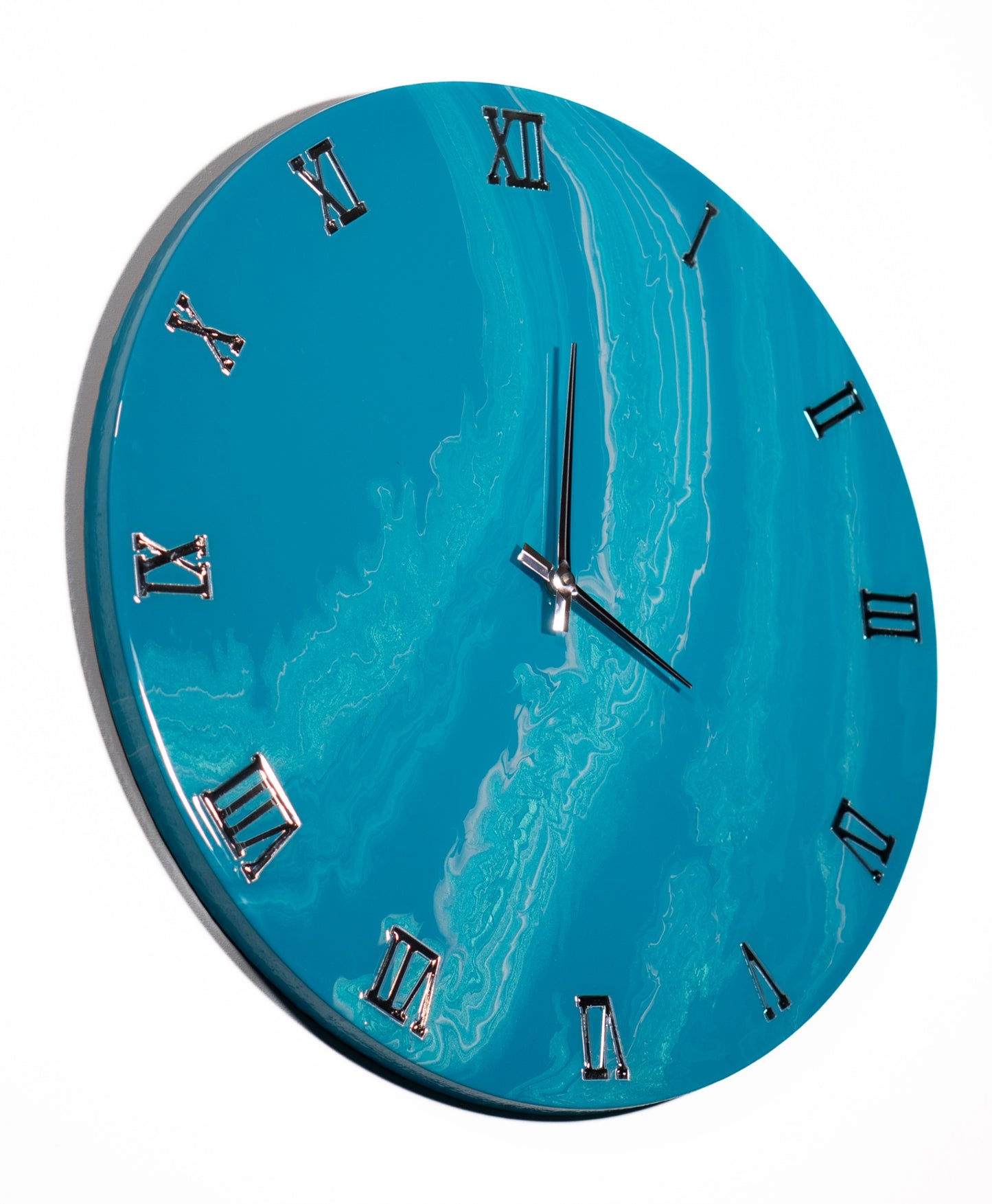 Orologio Da Parete in Resina Circolare – Marmo Azzurro