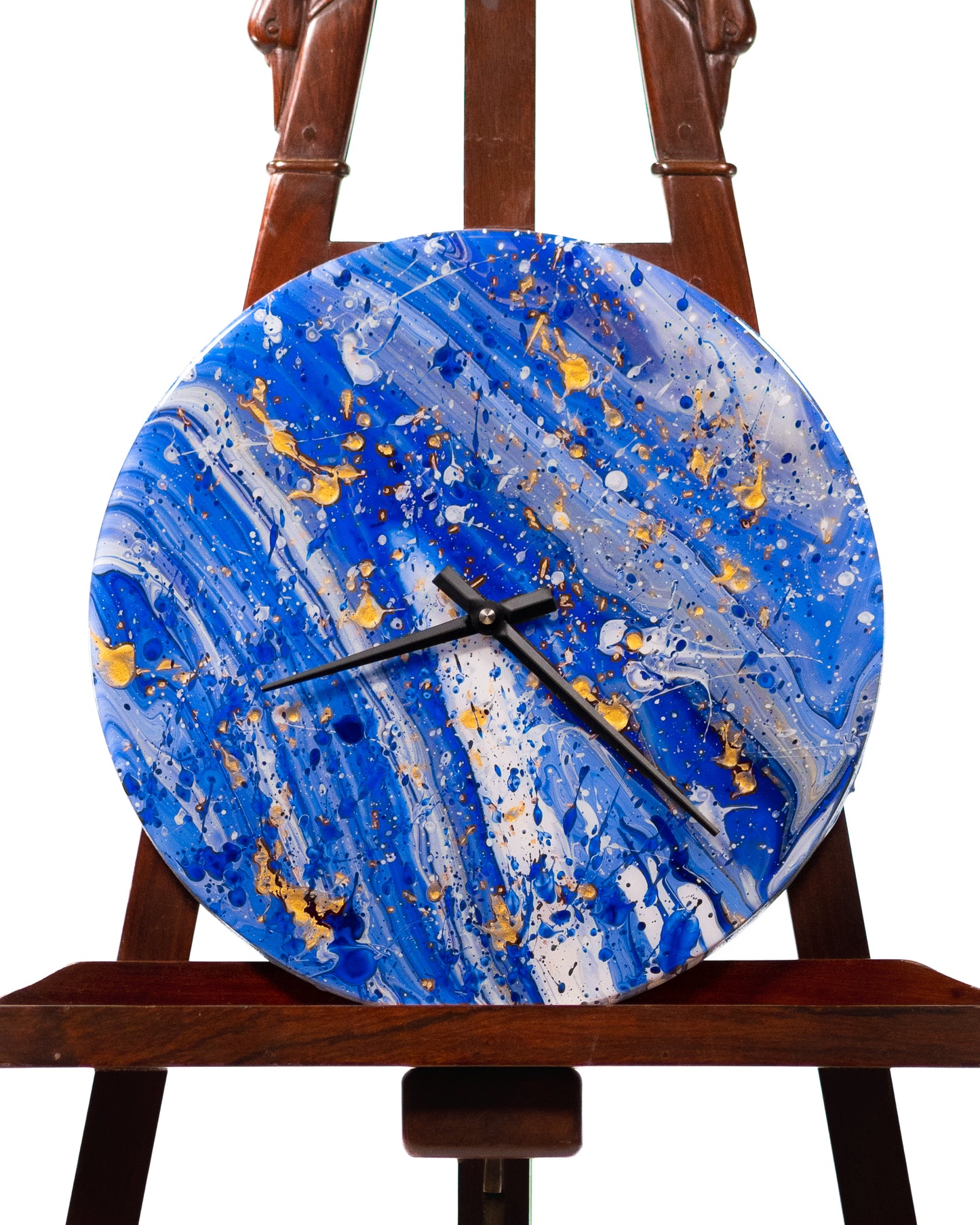 Orologio da Parete in Legno Resina fantasia Blu Base 30 cm di diametro