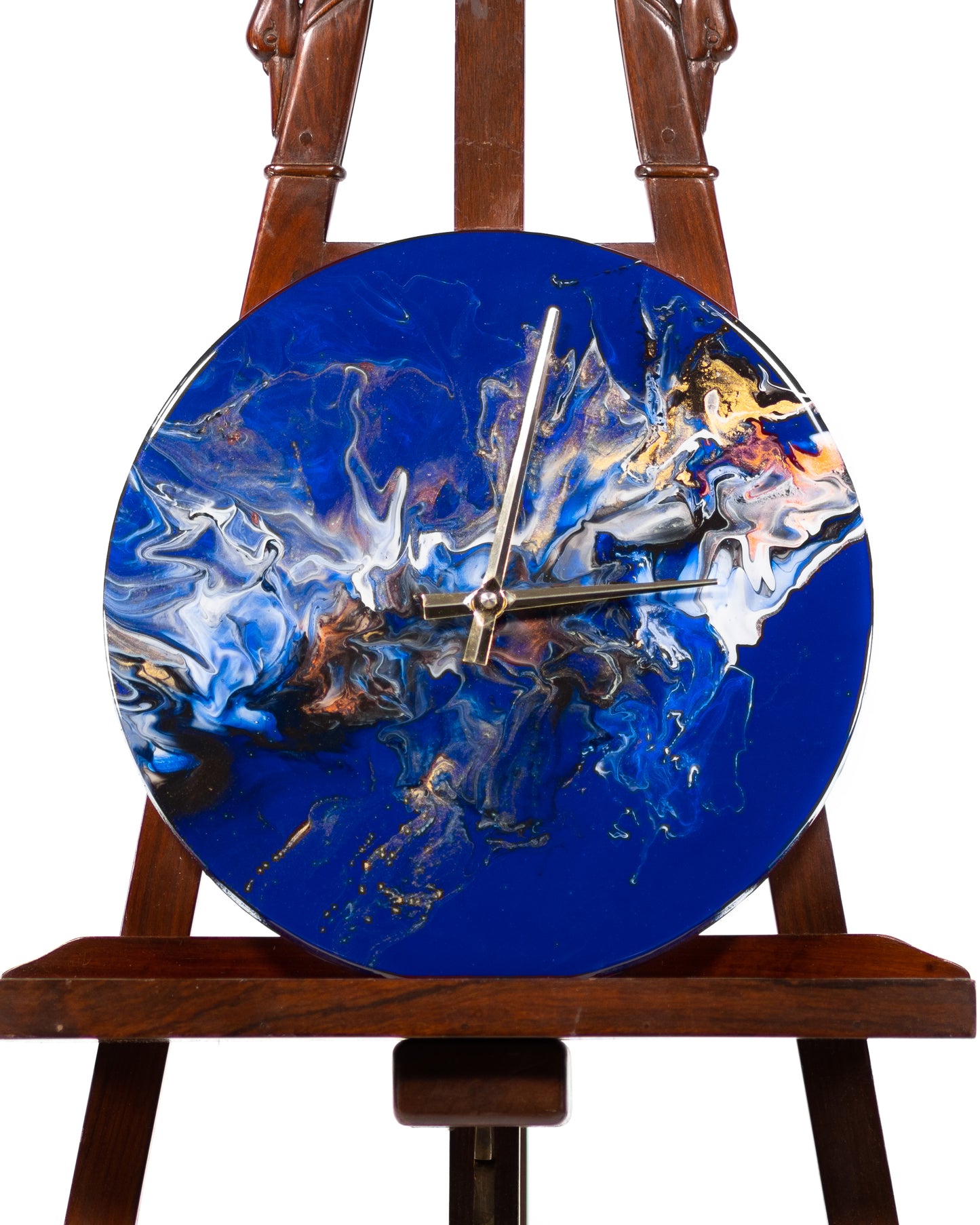 Orologio da Parete in Legno Resina fantasia Blu 30 cm di diametro