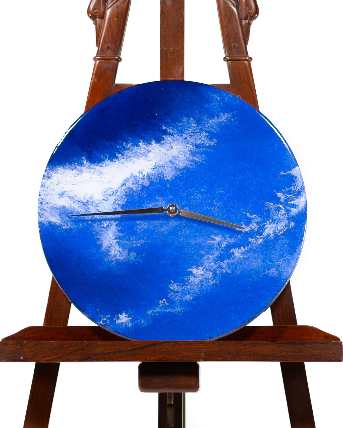 Orologio da Parete in Legno Resina Blu 30 cm di diametro