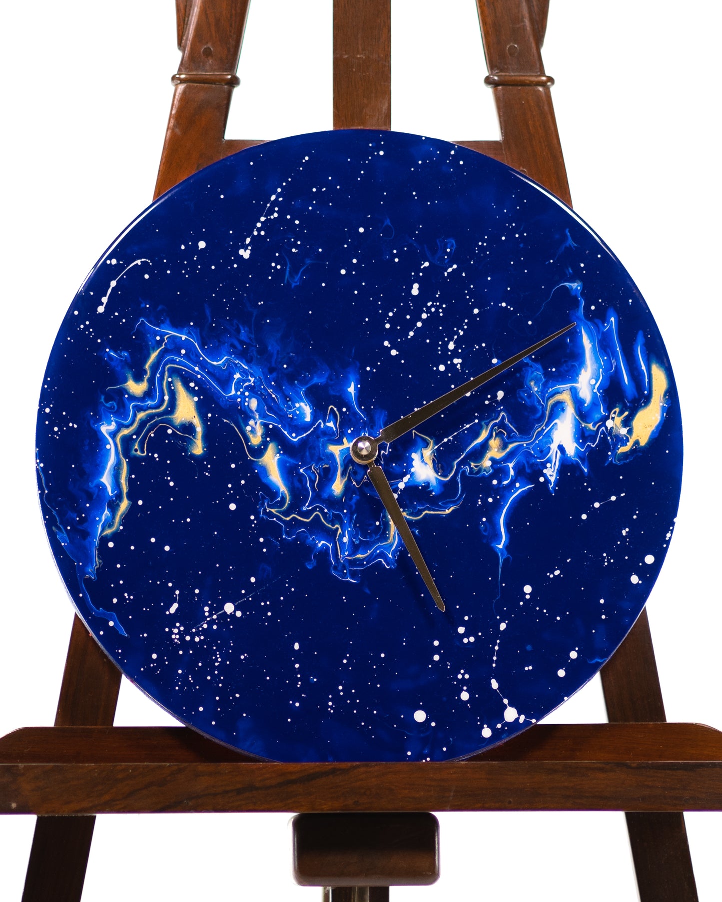 Orologio da Parete in Resina fantasia Blu Base in legno 40 cm di diametro