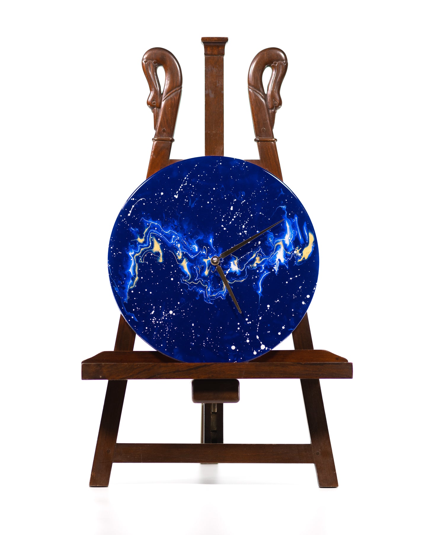 Orologio da Parete in Resina fantasia Blu Base in legno 40 cm di diametro