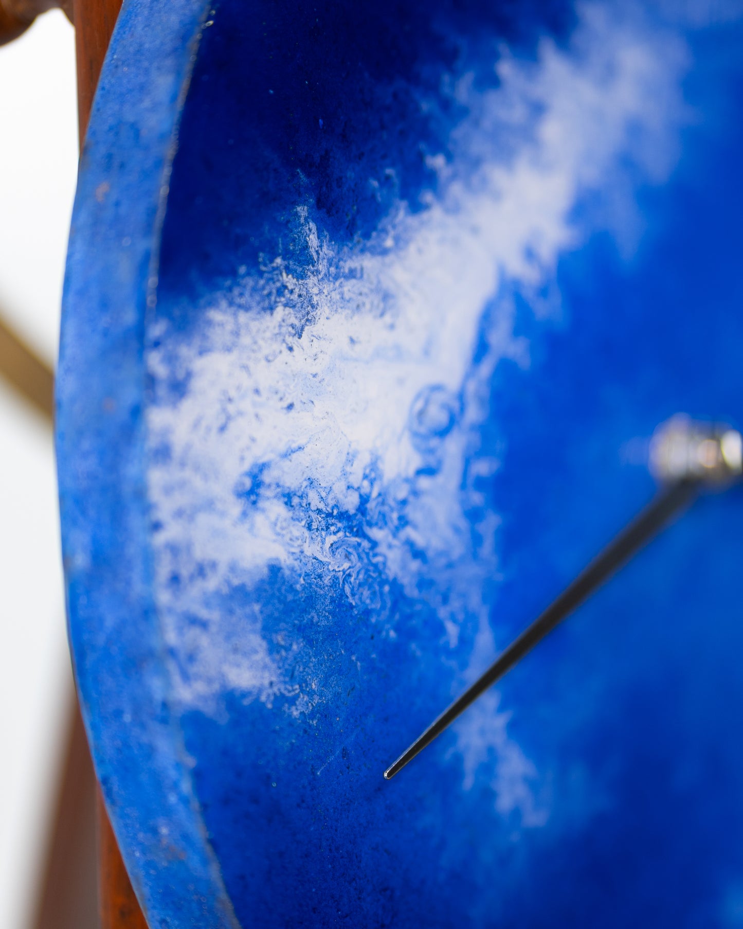 Orologio da Parete in Legno Resina Blu 30 cm di diametro