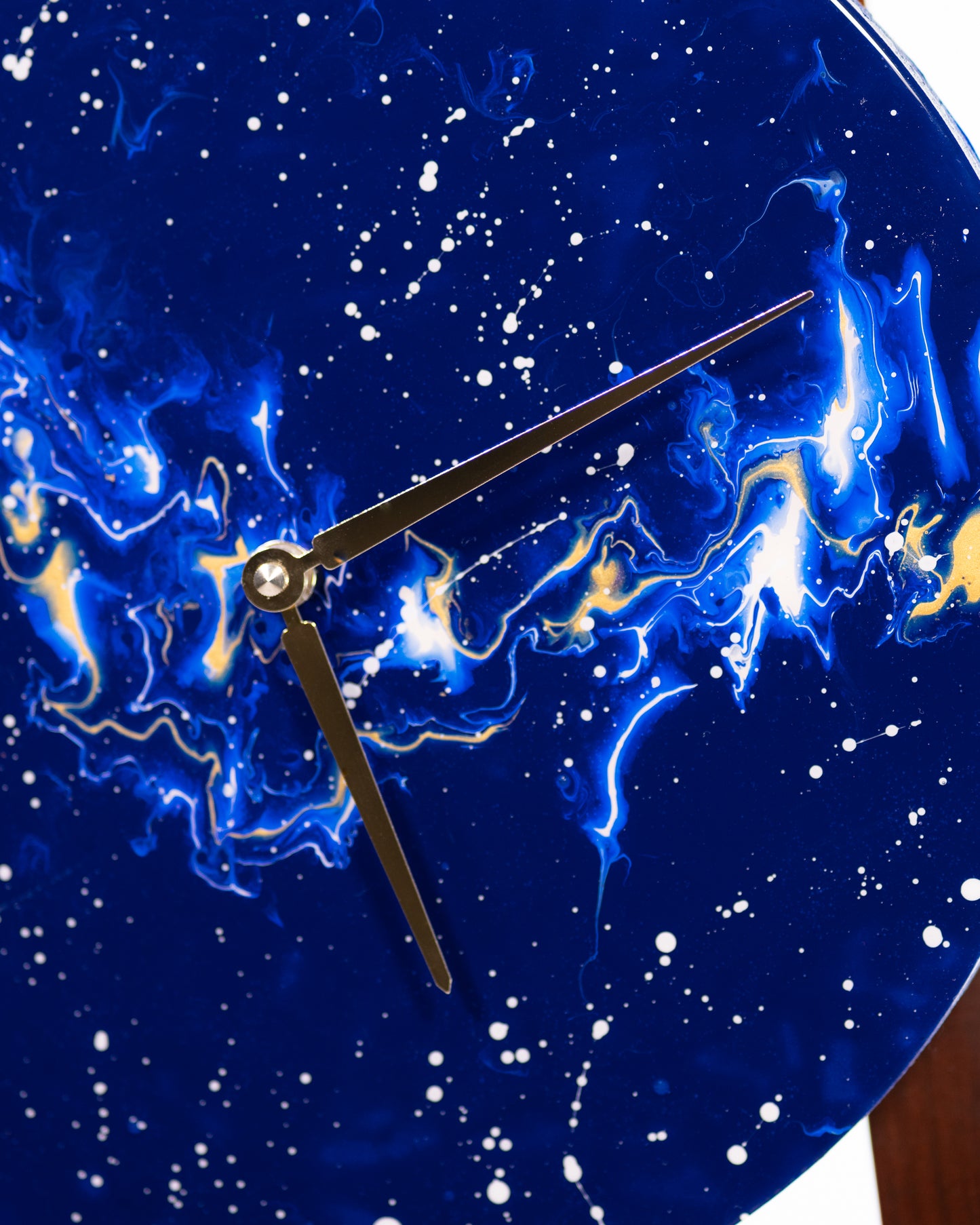 Orologio da Parete in Resina fantasia Blu Base in legno 40 cm di diametro