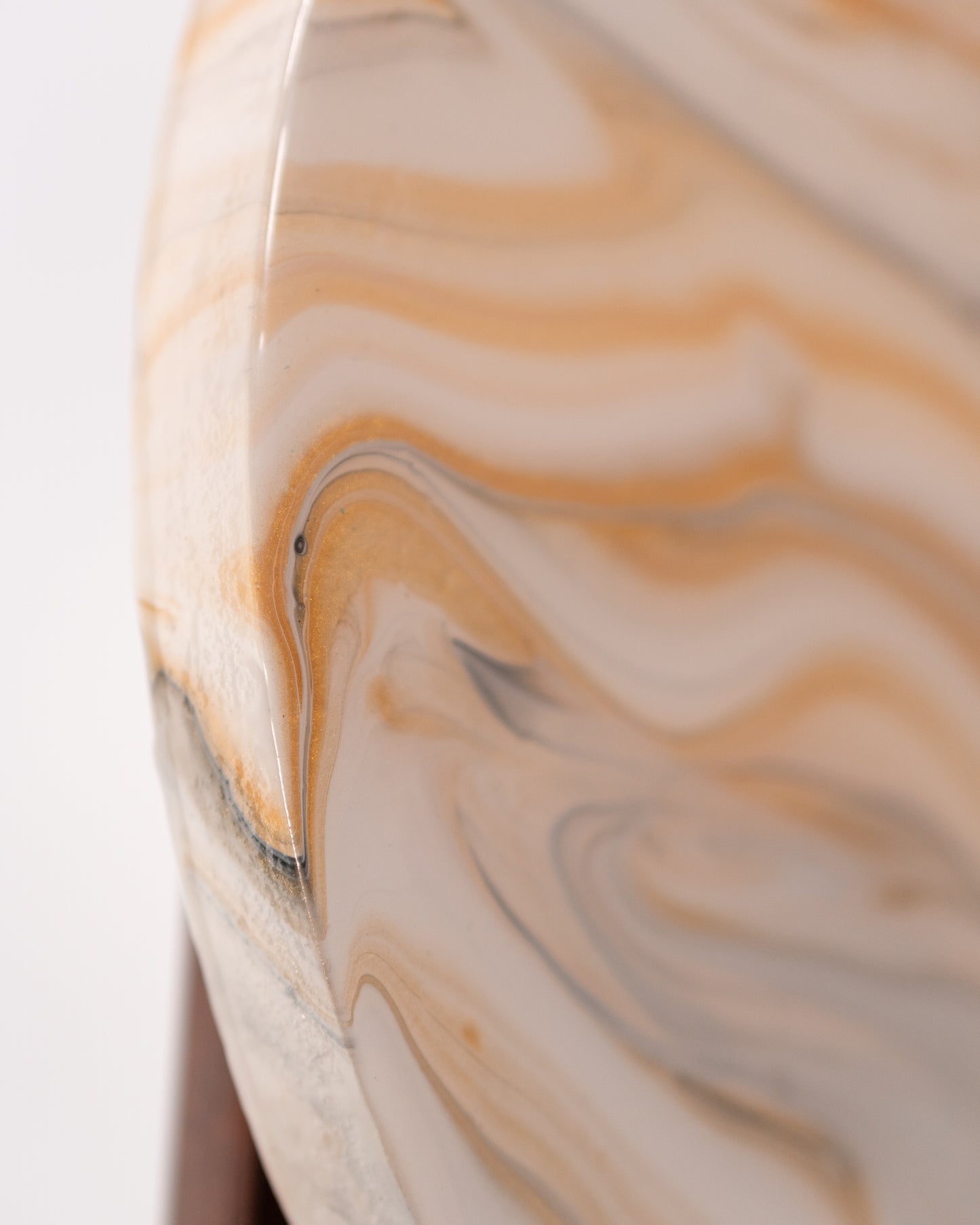Orologio da Parete in Legno Resina Bianco Oro 30 cm di diametro