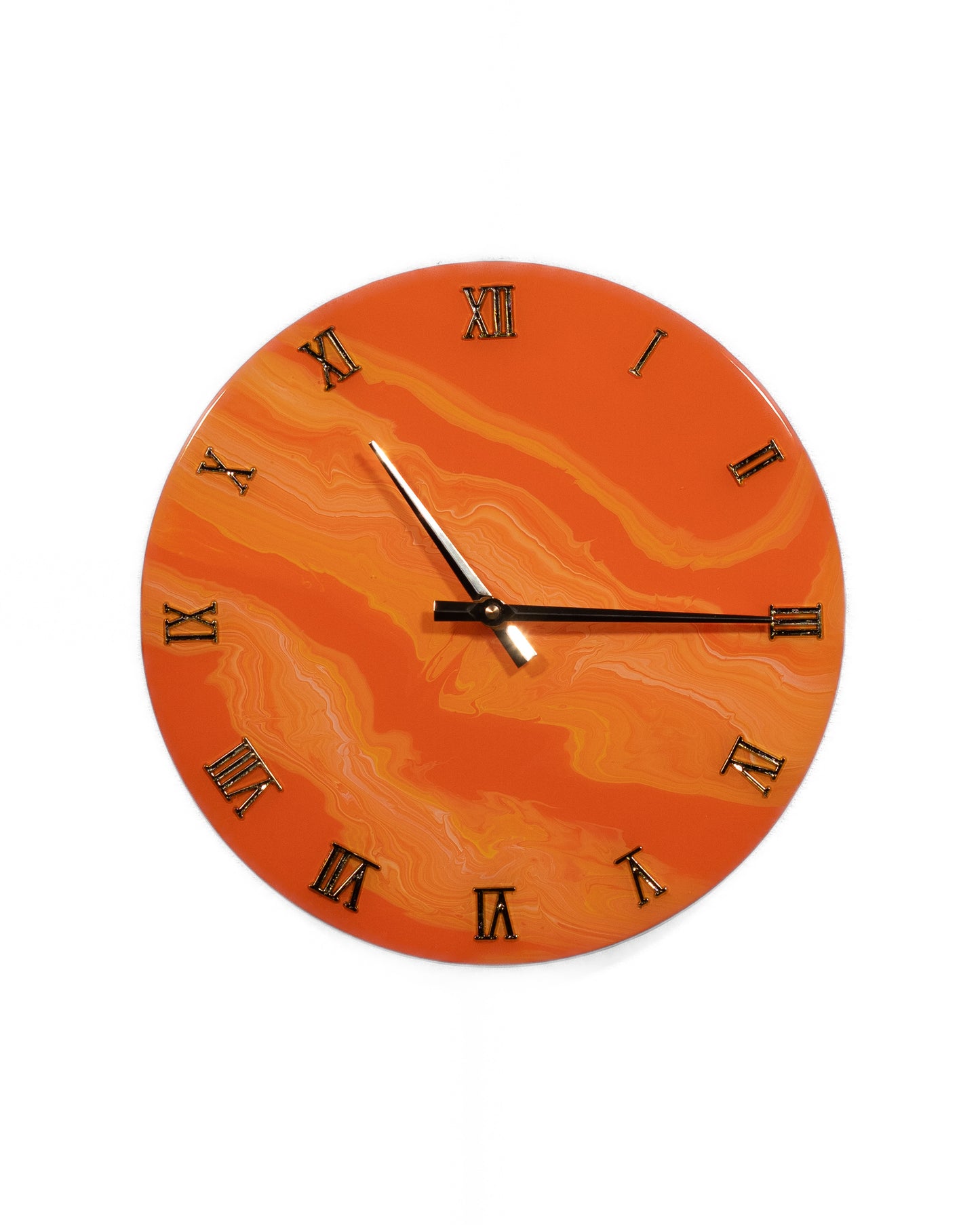 Orologio da Parete in Legno Resina Arancione 30 cm di diametro