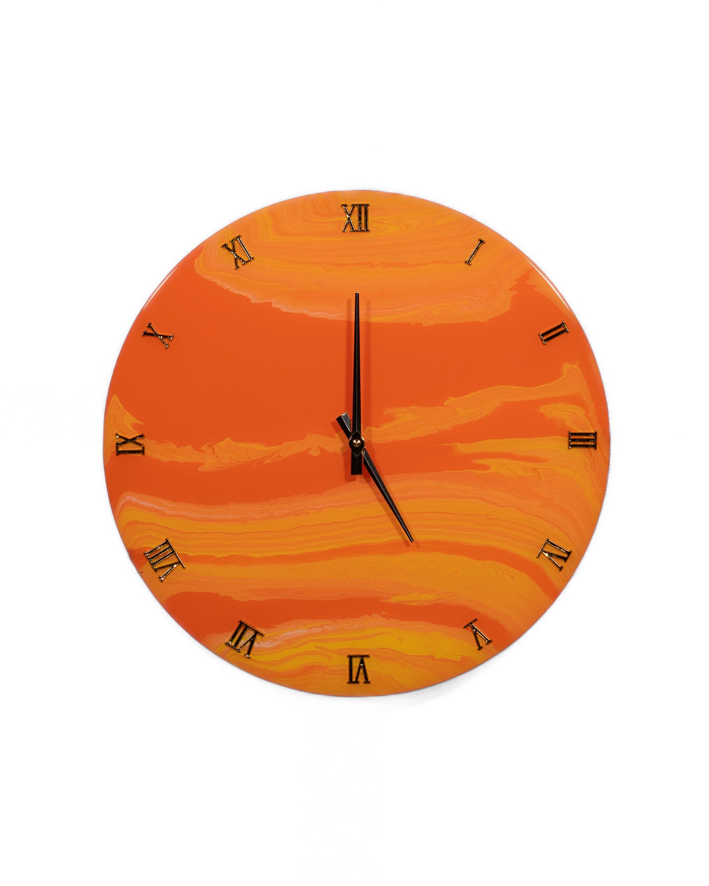 Orologio da Parete in Legno Resina Arancione 40 cm di diametro