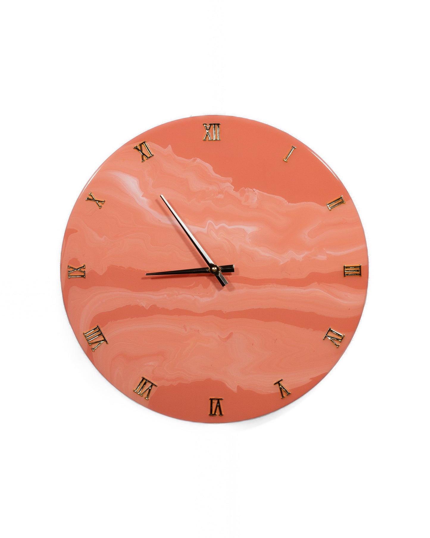 Orologio Da Parete in Resina Circolare – Effetto Marmo Rosa di Venezia