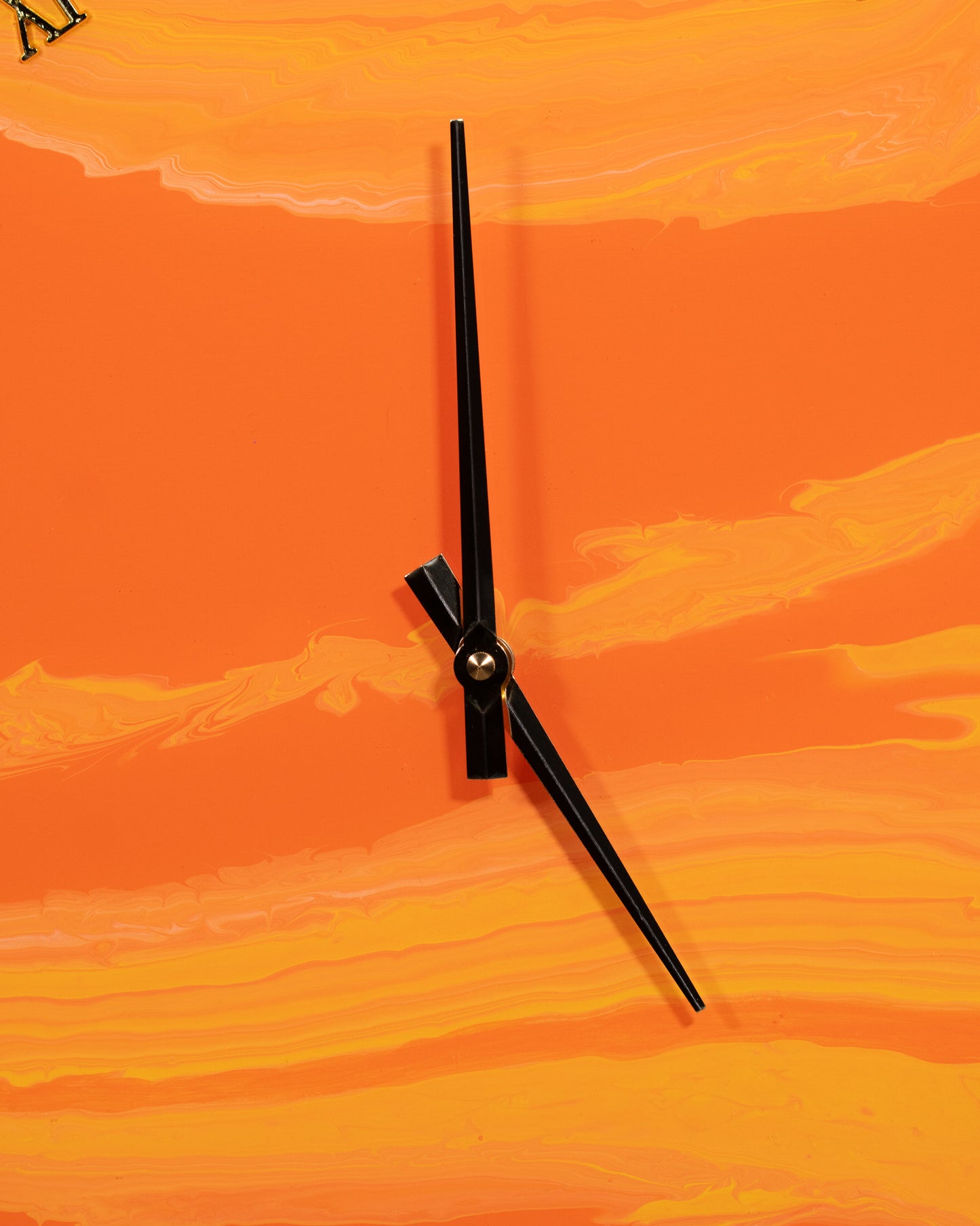 Orologio da Parete in Legno Resina Arancione 40 cm di diametro