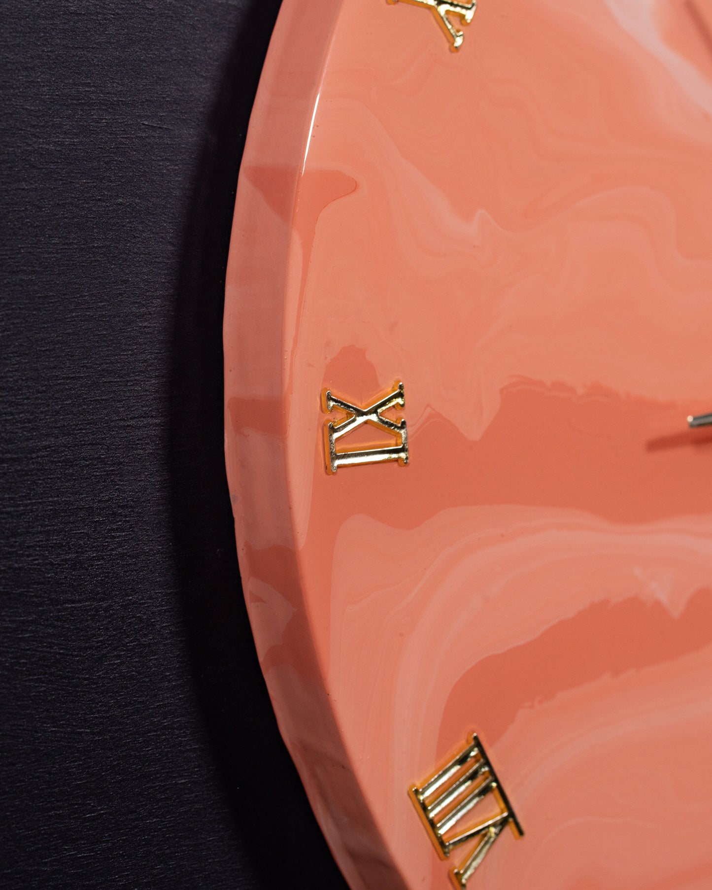 Orologio da Parete in Legno Resina effetto Marmo Rosa di Venezia 40 cm di diametro