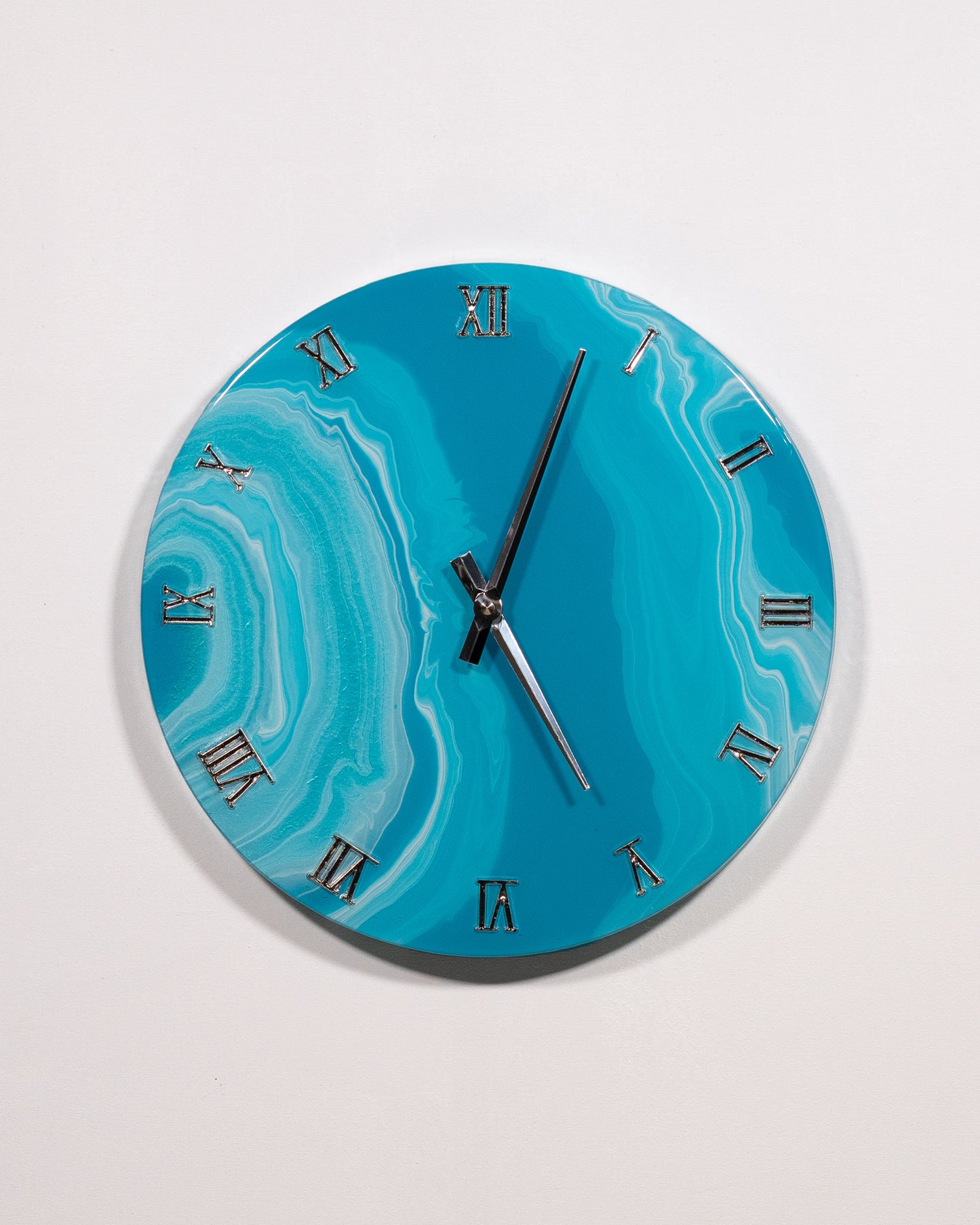 Orologio Da Parete in Resina Circolare – Marmo Azzurro