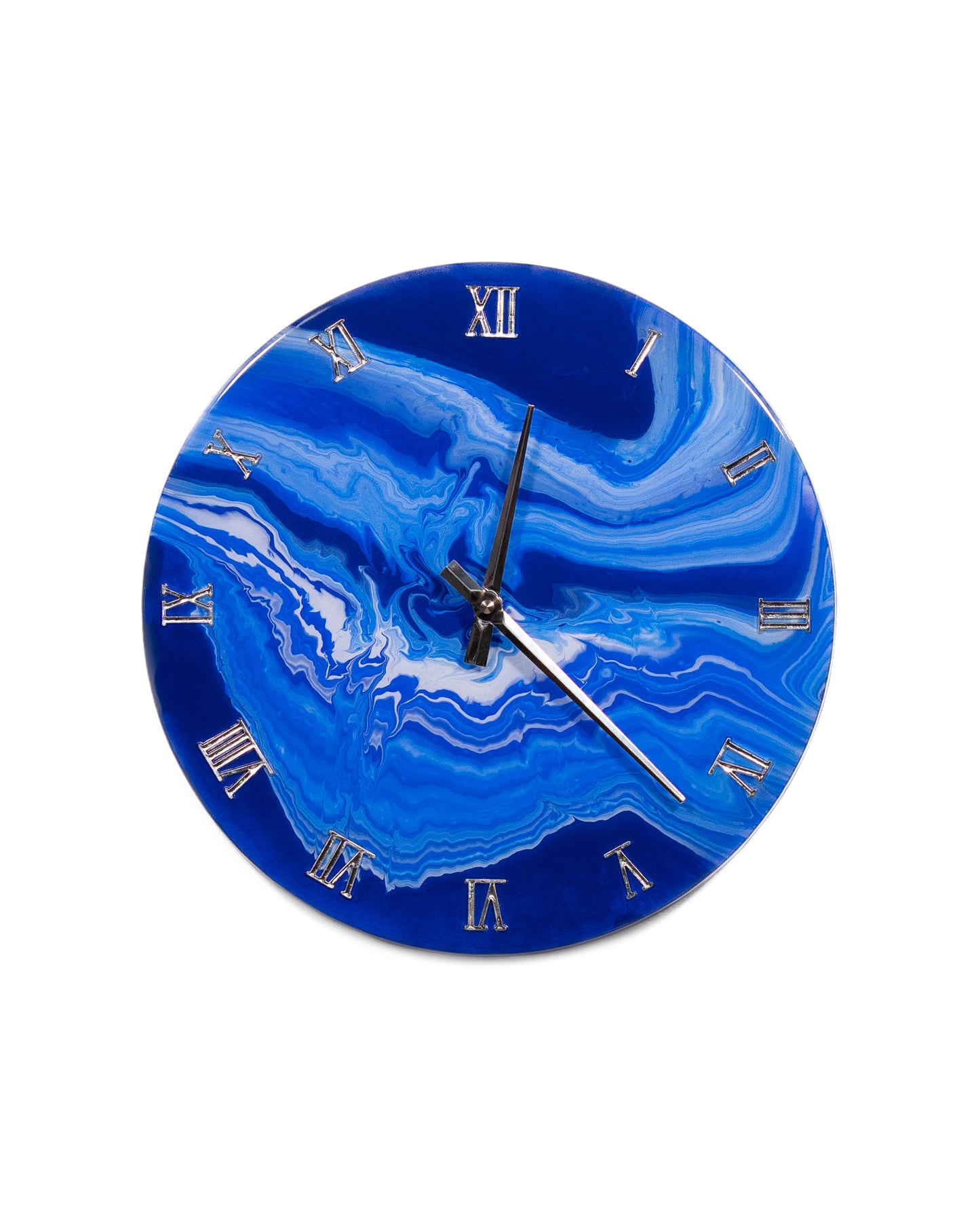 Orologio da Parete in Legno Resina Blu 30 cm di diametro