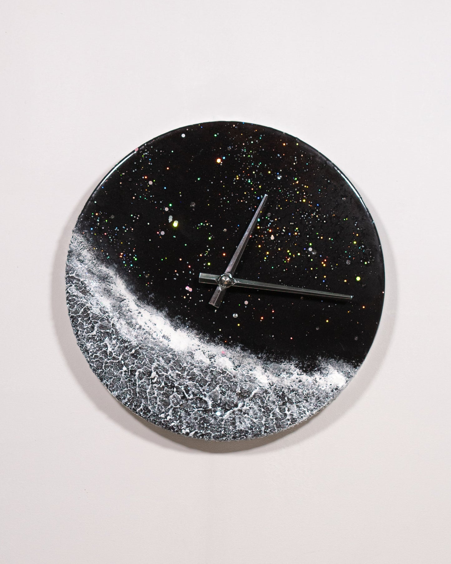 Orologio da Parete in Legno Resina Gesso Nero 30 cm di diametro