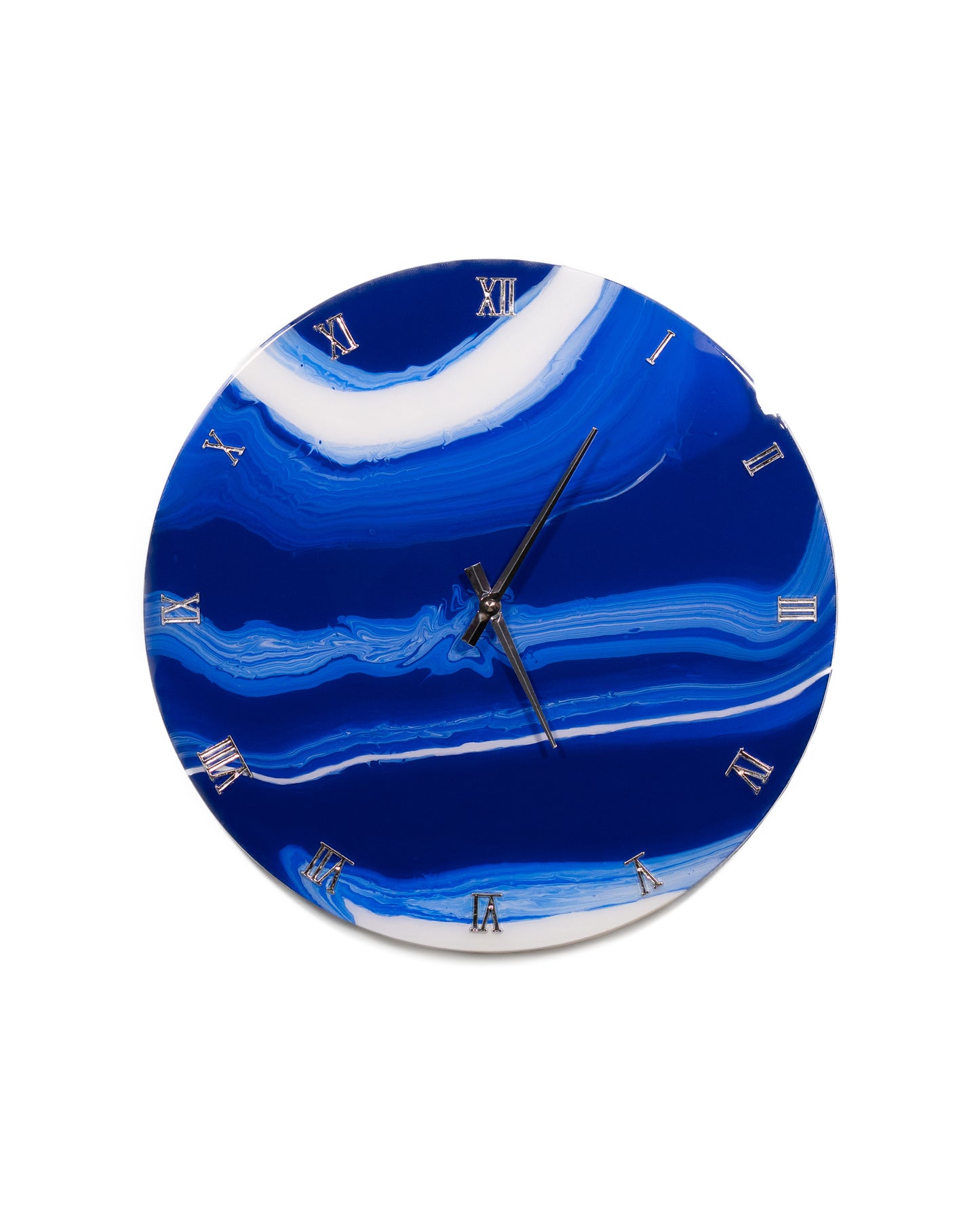Orologio da Parete in Legno Resina Blu 40 cm di diametro