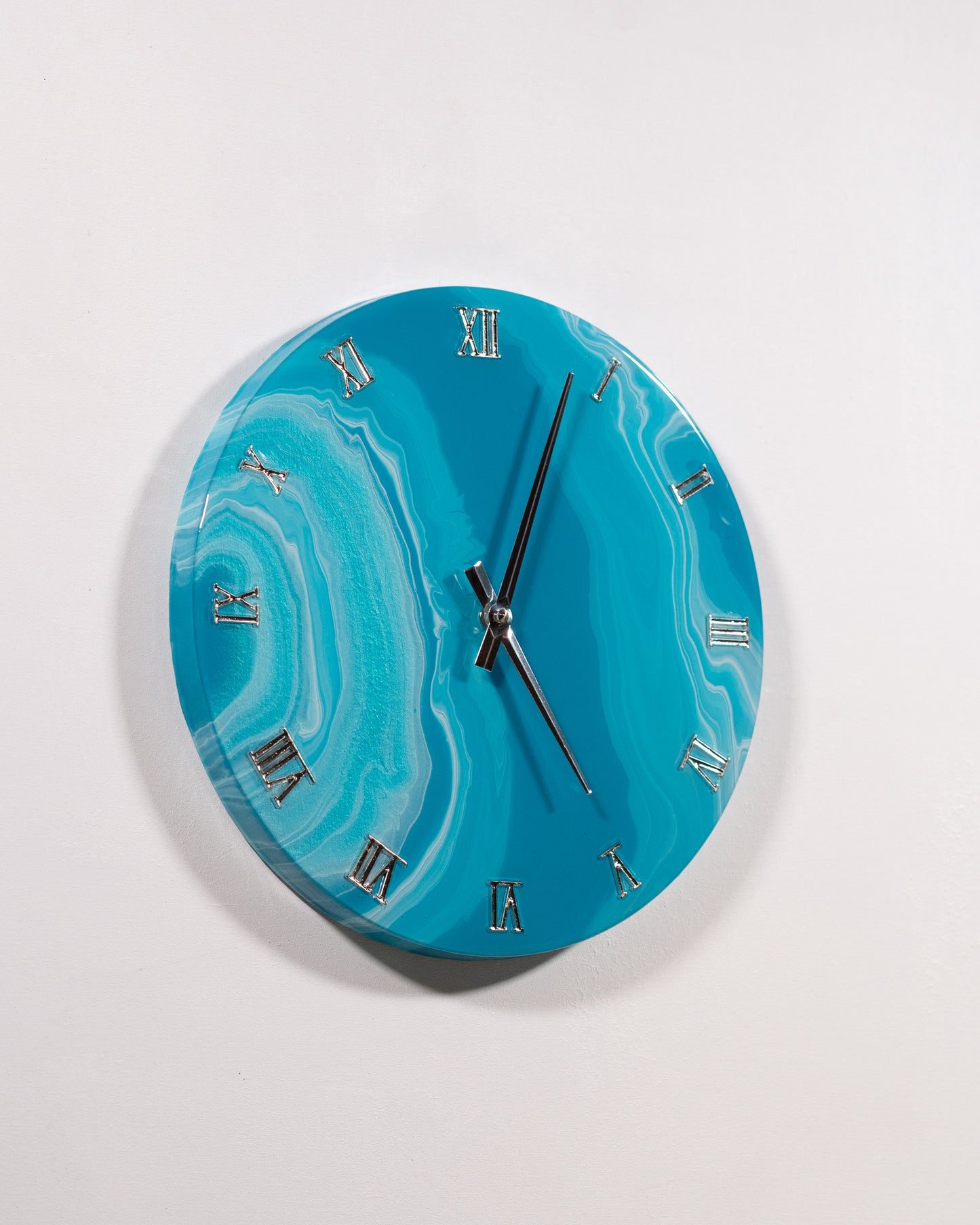 Orologio Da Parete in Resina Circolare – Marmo Azzurro