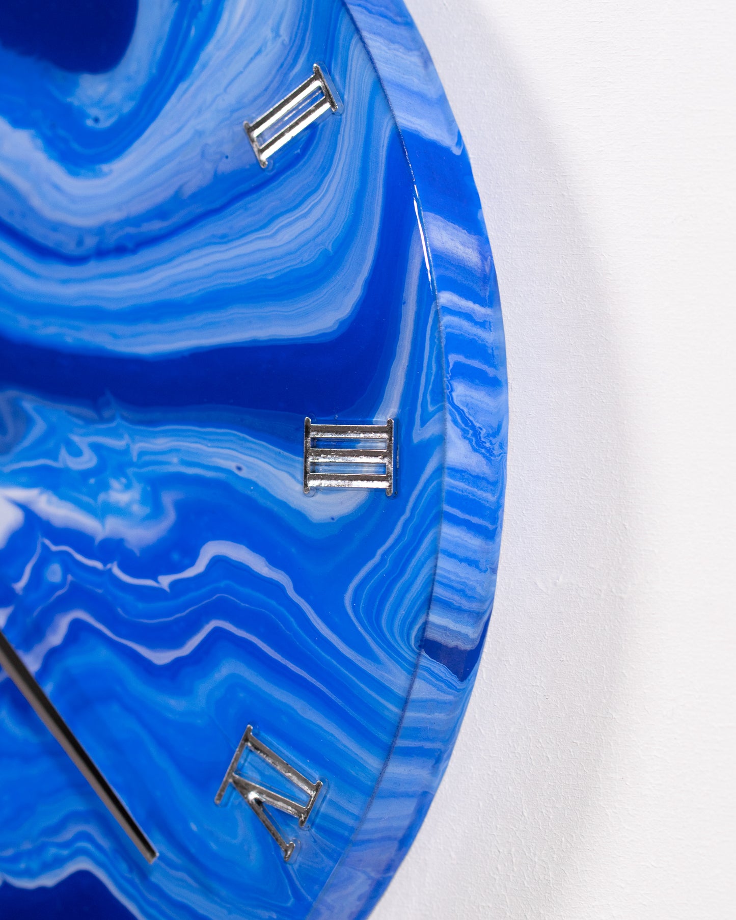 Orologio da Parete in Legno Resina Blu 30 cm di diametro