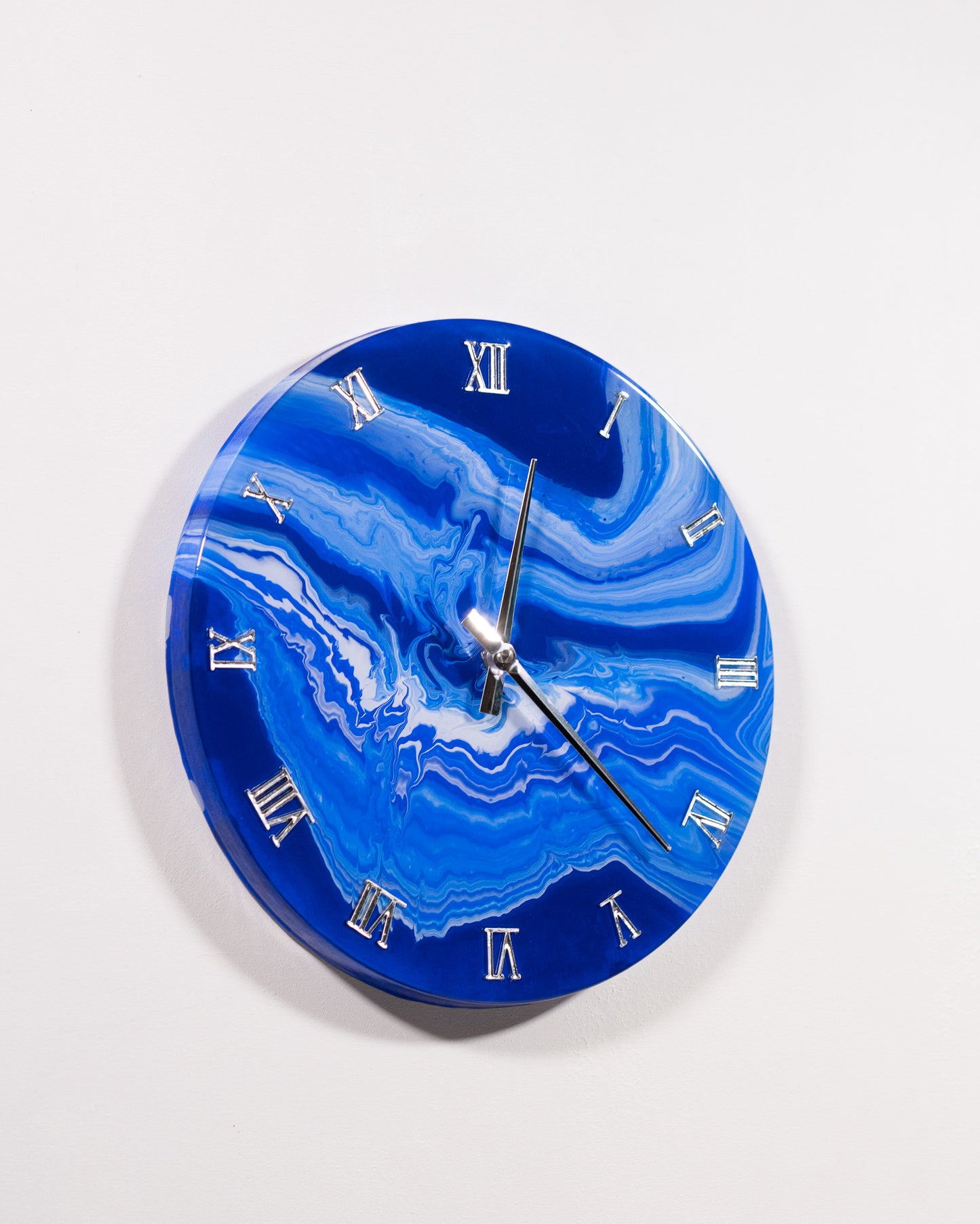Orologio da Parete in Legno Resina Blu 30 cm di diametro