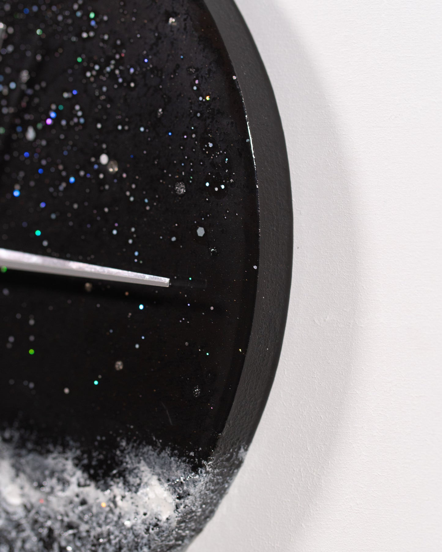 Orologio da Parete in Legno Resina Gesso Nero 30 cm di diametro