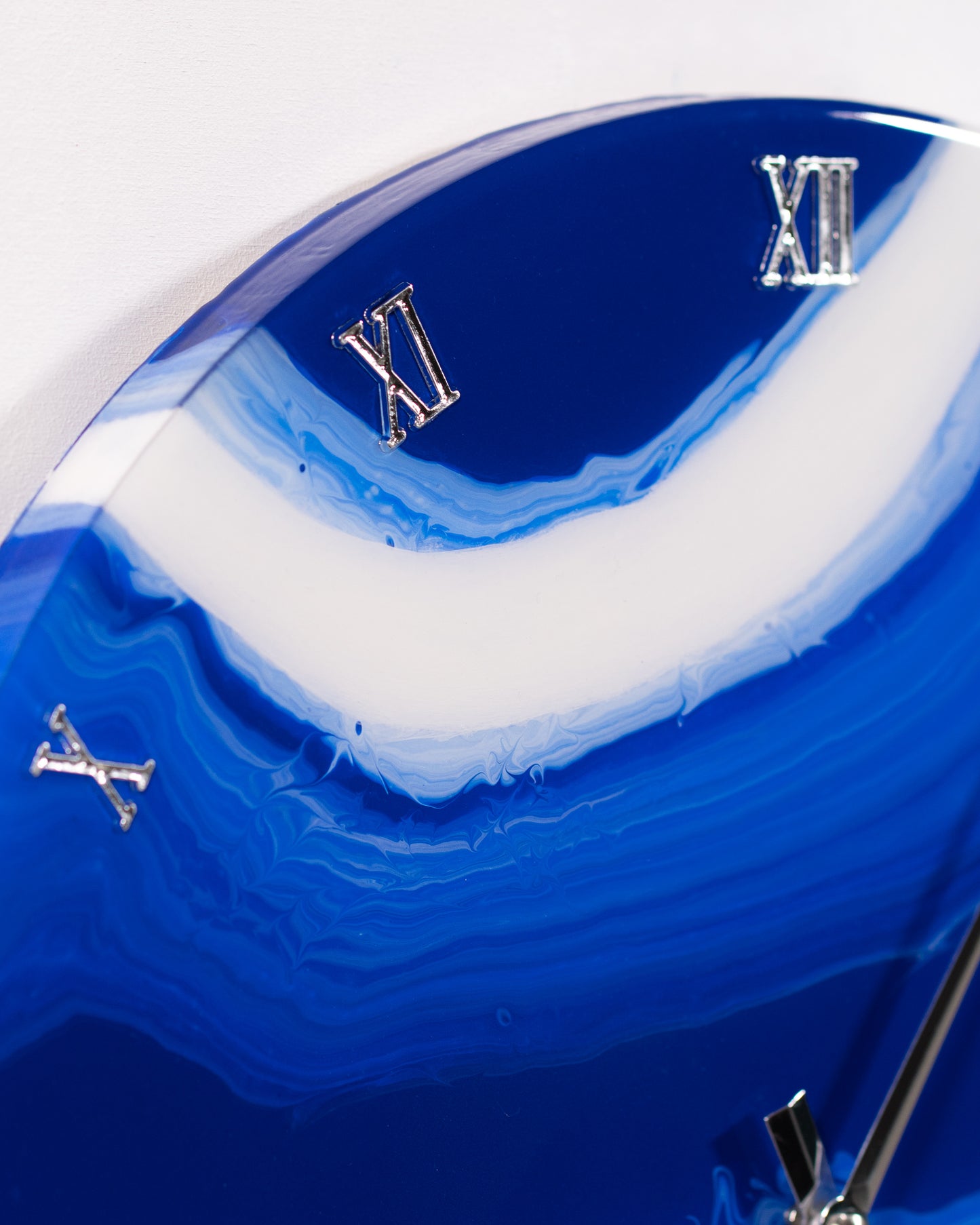 Orologio da Parete in Legno Resina Blu 40 cm di diametro