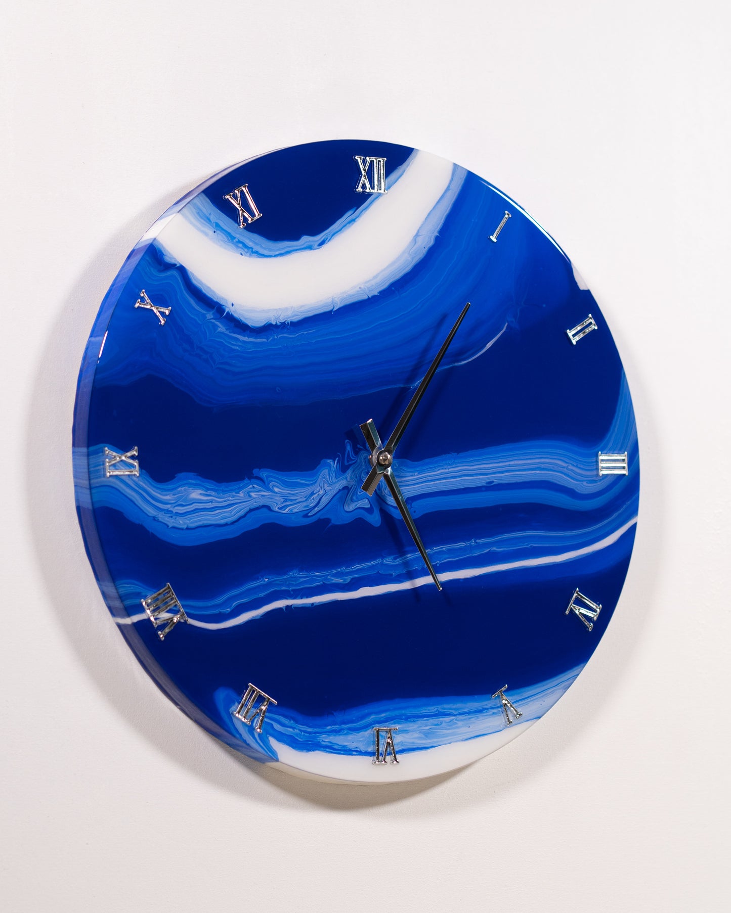 Orologio da Parete in Legno Resina Blu 40 cm di diametro