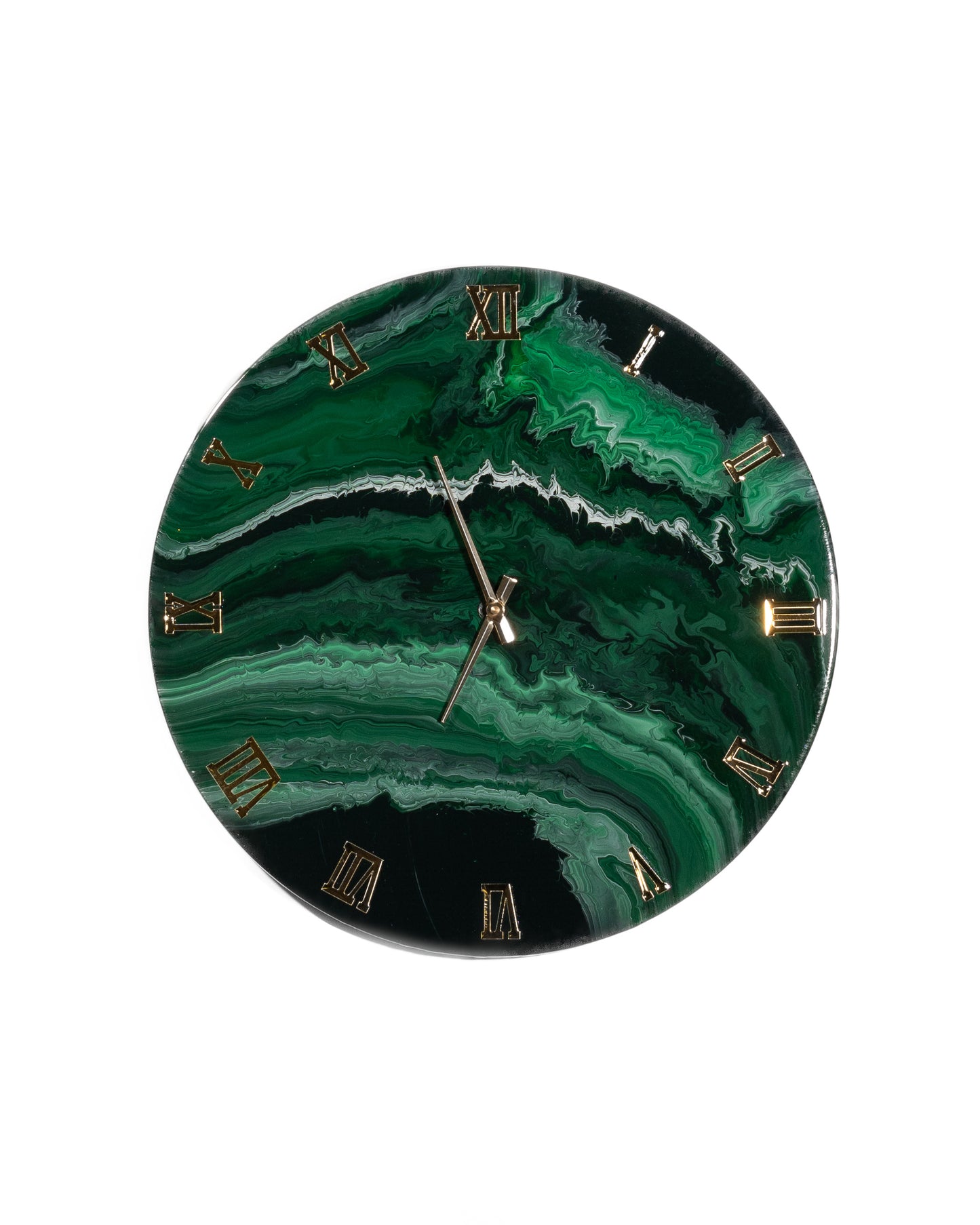 Orologio da Parete in Legno Resina effetto Marmo Verde Alpi 50 cm di diametro