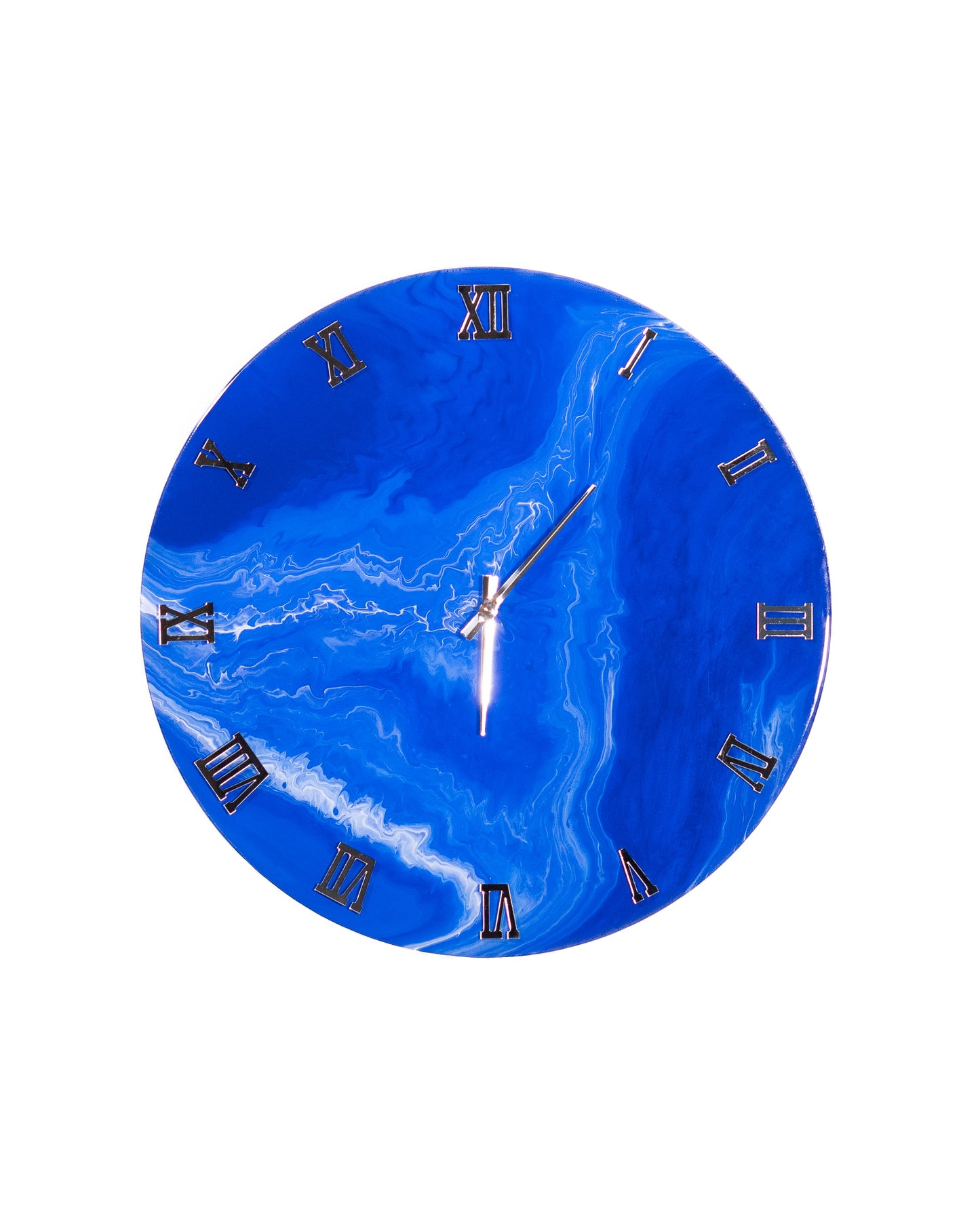 Orologio da Parete in Legno Resina fantasia in Blu 50 cm di diametro
