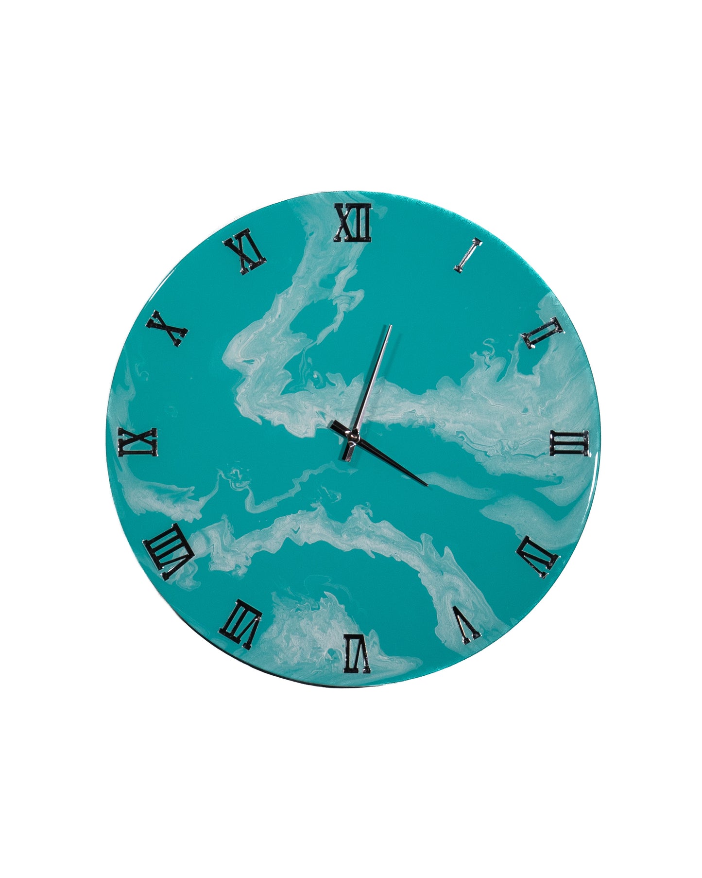 Orologio da Parete in Legno Resina effetto Marmo color Tiffany 50 cm di diametro
