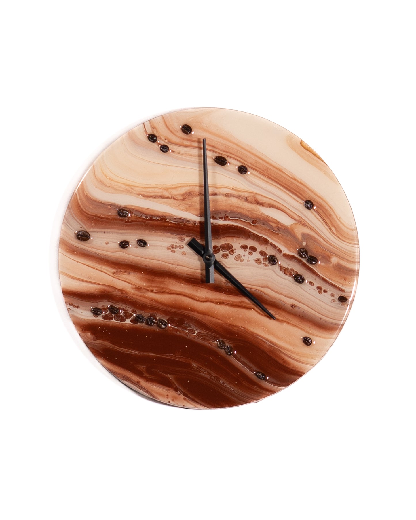 Orologio da Parete in Legno Resina al Caffè 30 cm di diametro