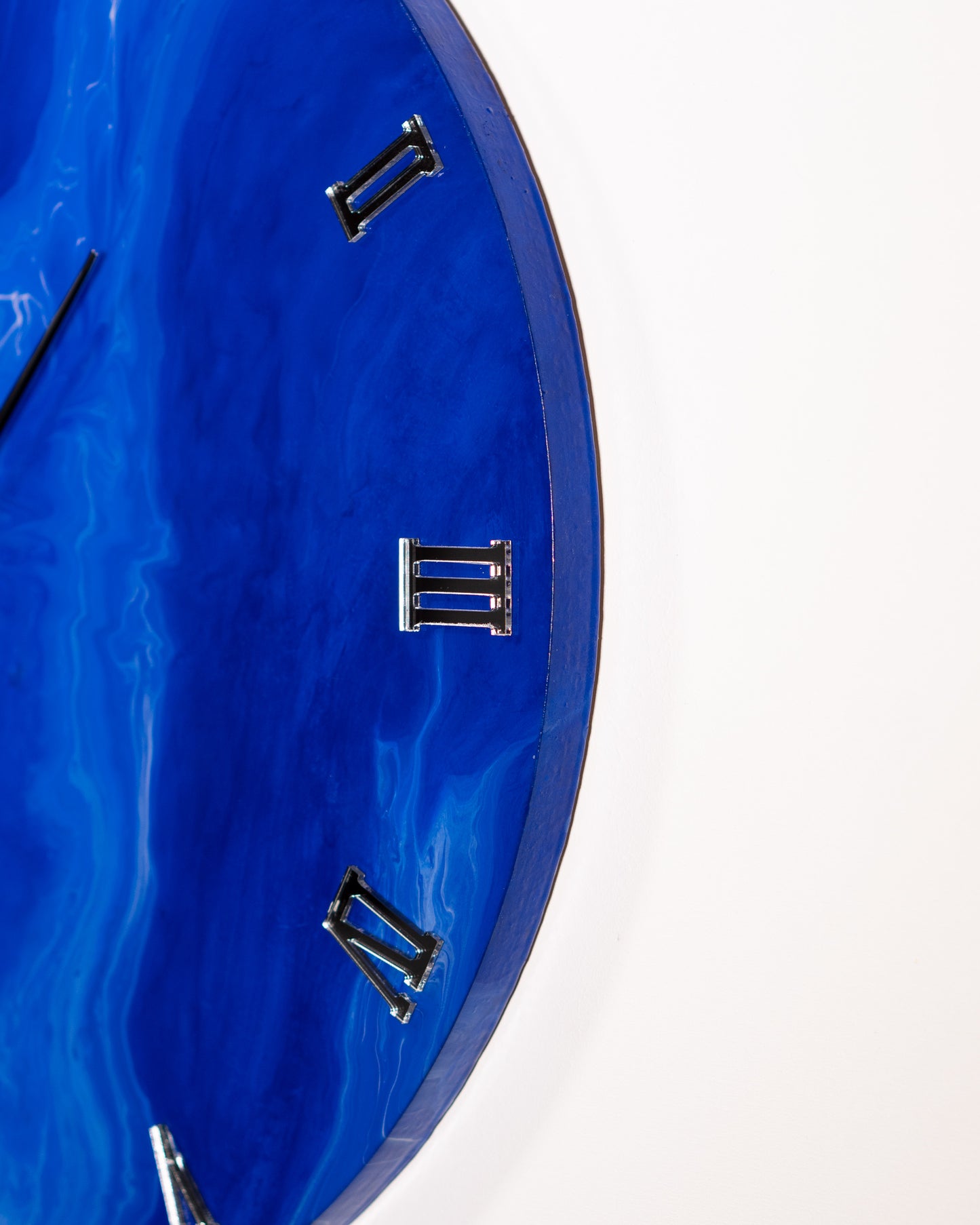 Orologio da Parete in Legno Resina fantasia in Blu 50 cm di diametro
