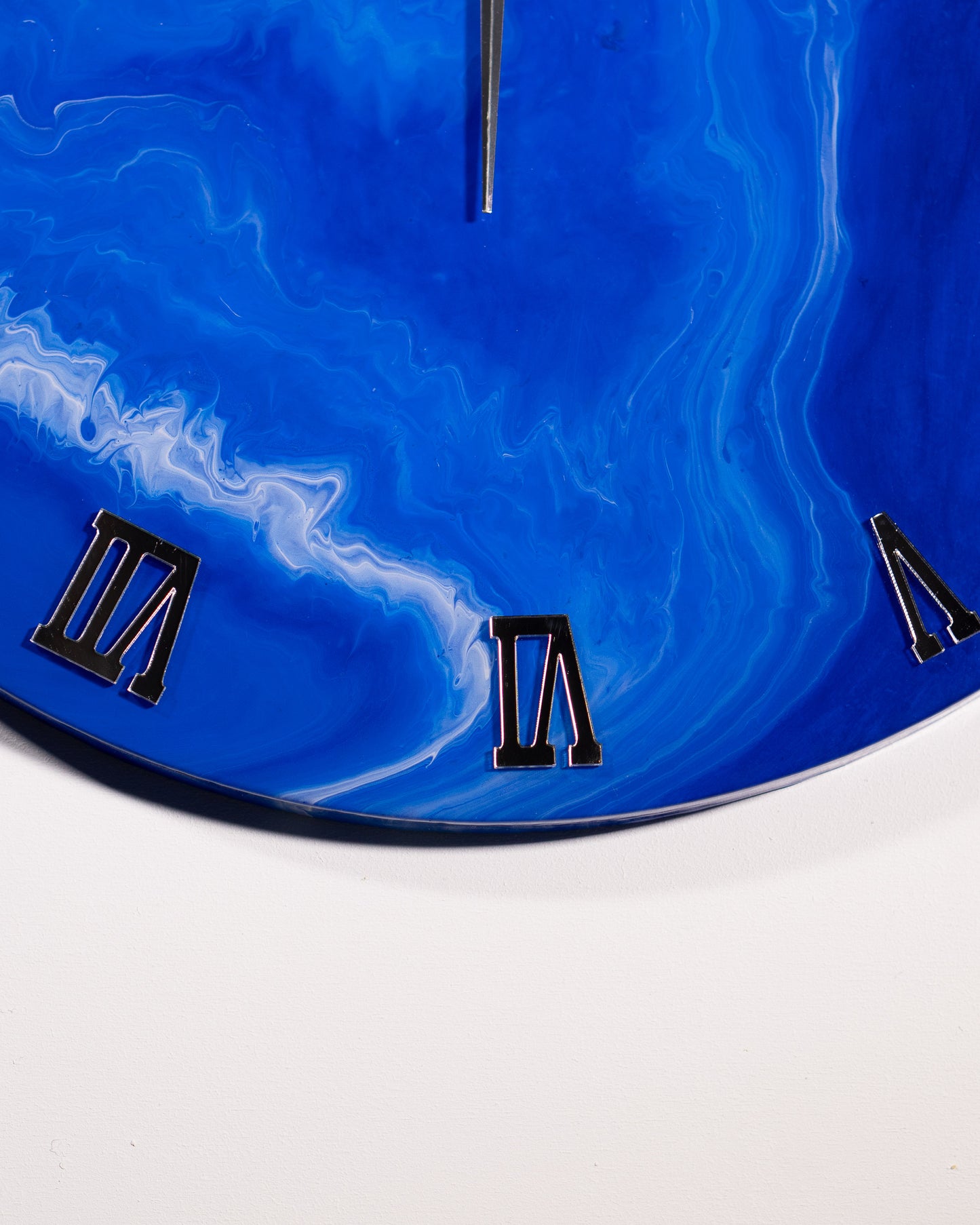 Orologio da Parete in Legno Resina fantasia in Blu 50 cm di diametro