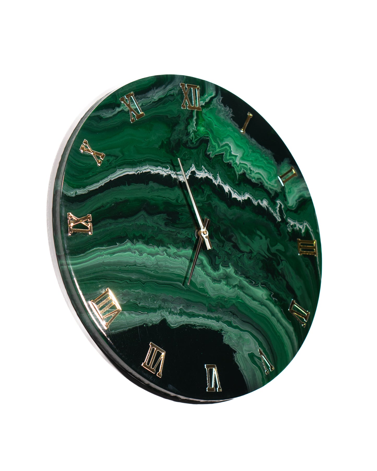 Orologio da Parete in Legno Resina effetto Marmo Verde Alpi 50 cm di diametro