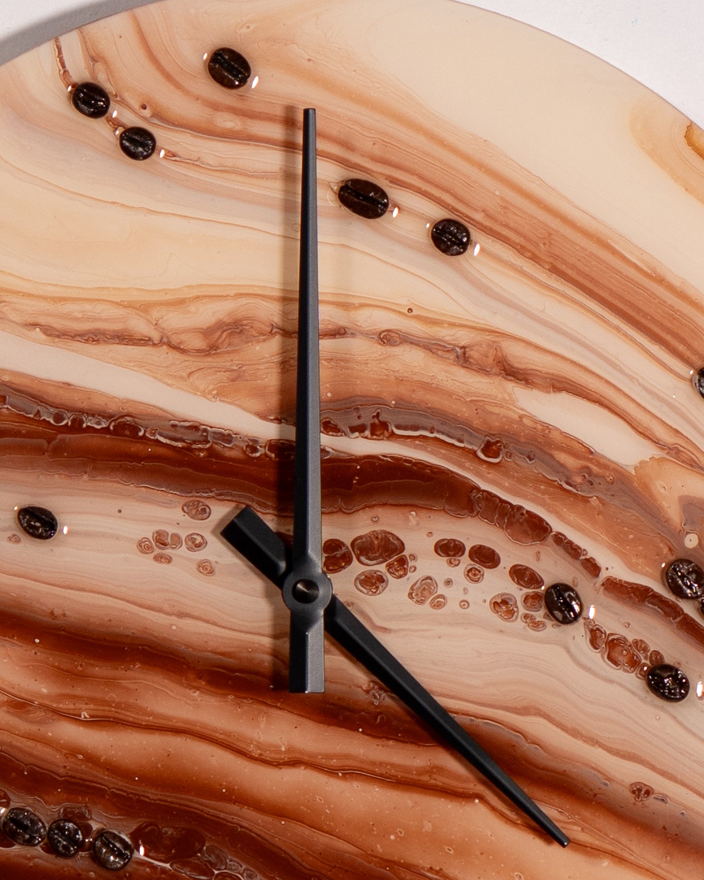 Orologio da Parete in Legno Resina al Caffè 30 cm di diametro
