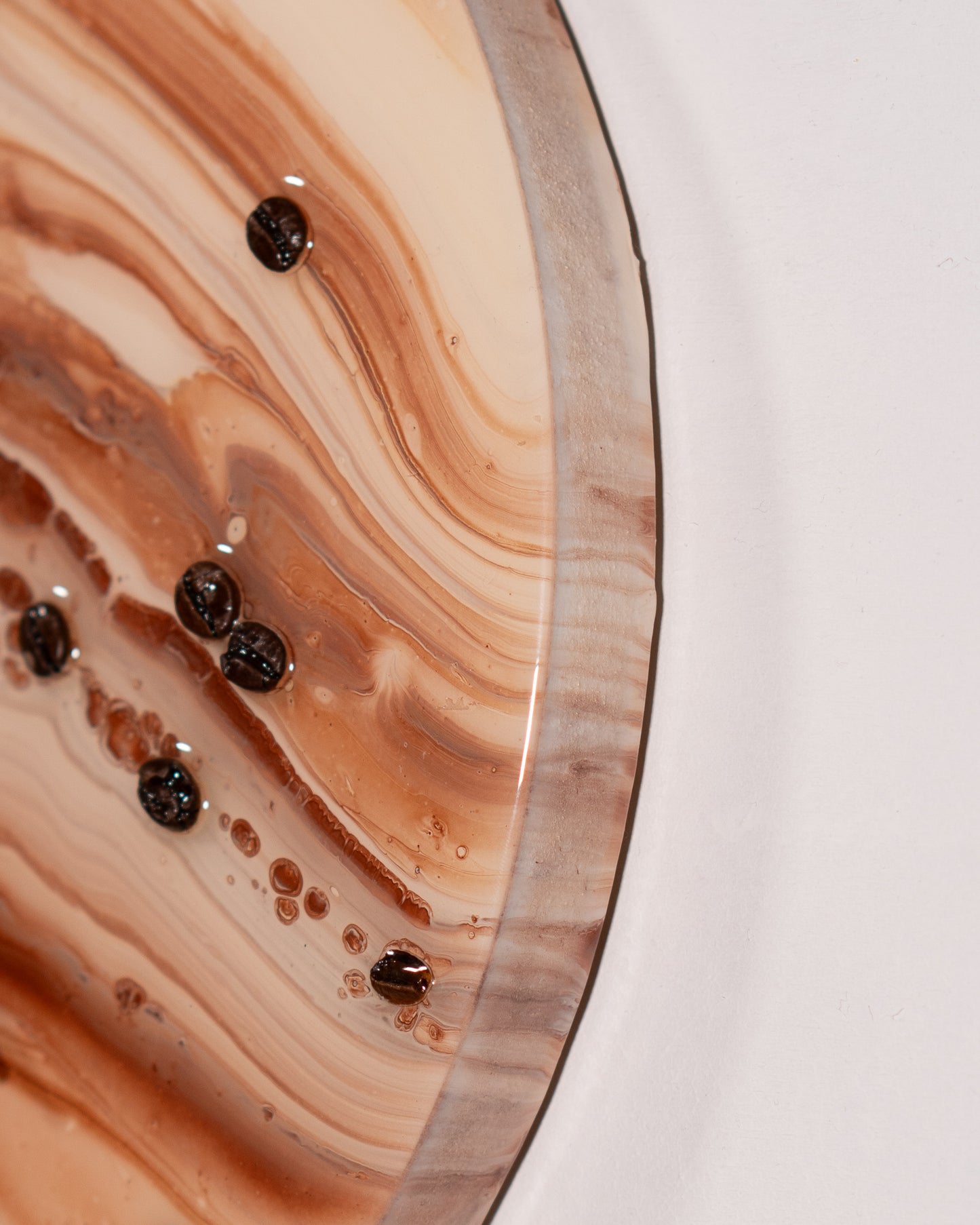 Orologio da Parete in Legno Resina al Caffè 30 cm di diametro