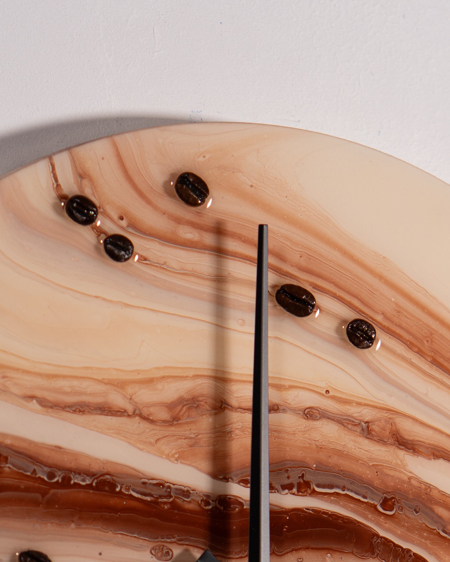 Orologio da Parete in Legno Resina al Caffè 30 cm di diametro