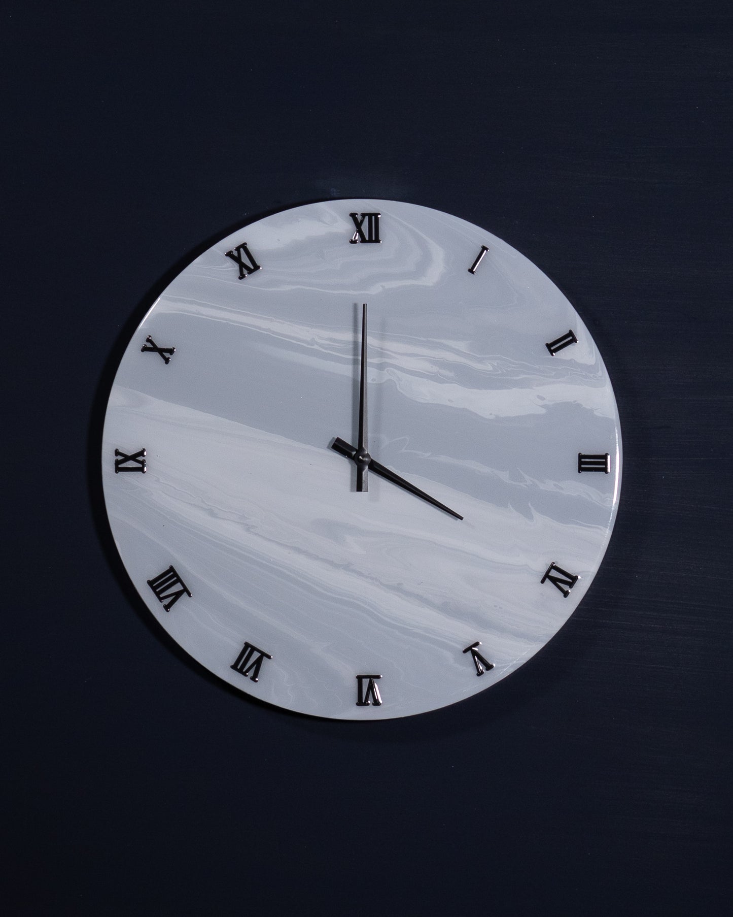 Orologio da Parete in Legno Resina effetto Marmo Grigio 40 cm di diametro