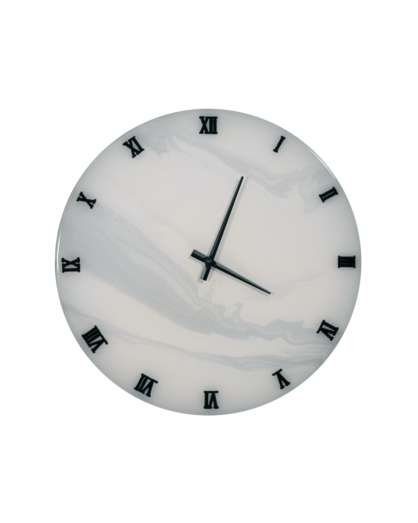 Orologio da parete in resina epossidica effetto marmo di carrara