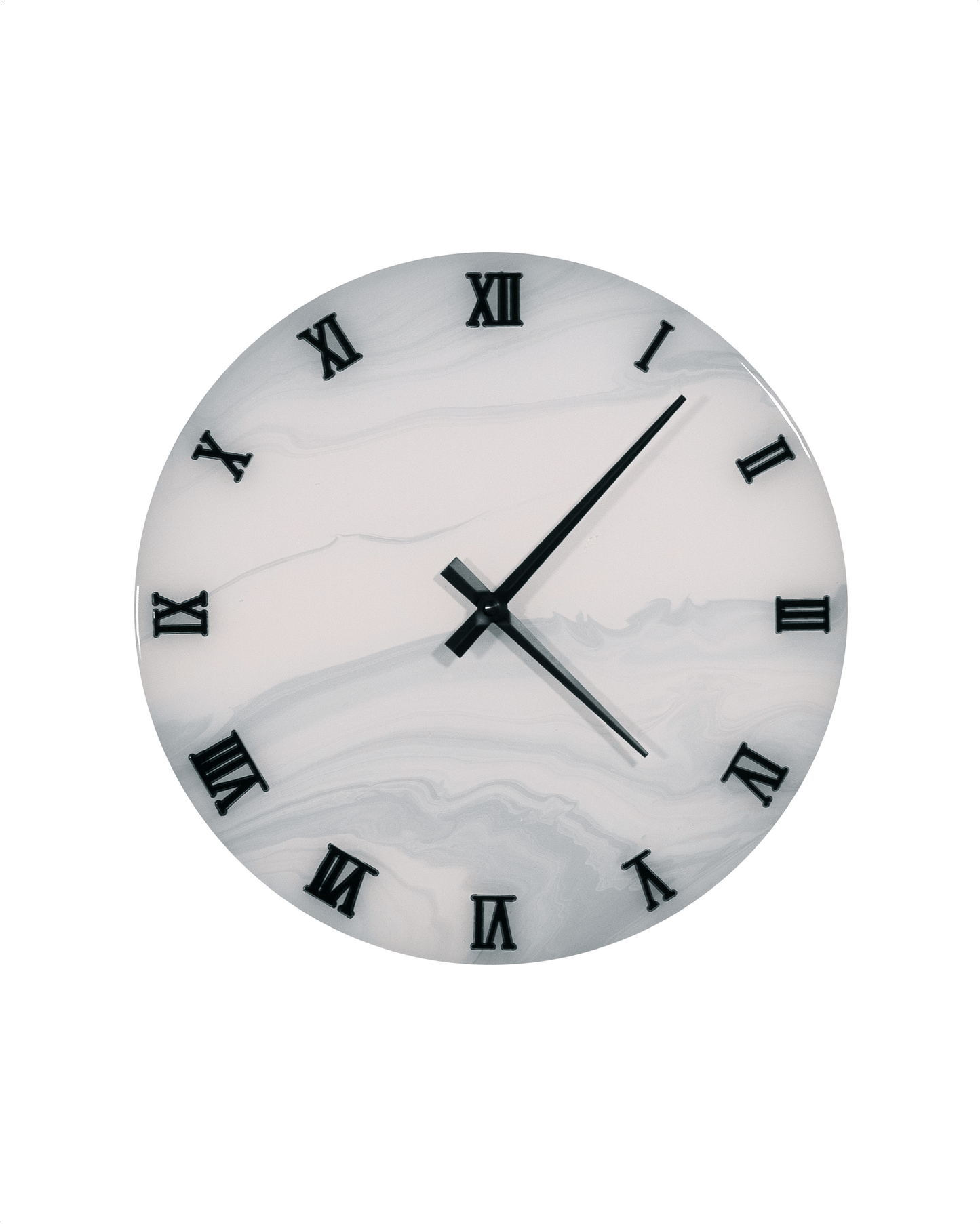 orologio da parete in resina epossidica effetto marmo di carrara
