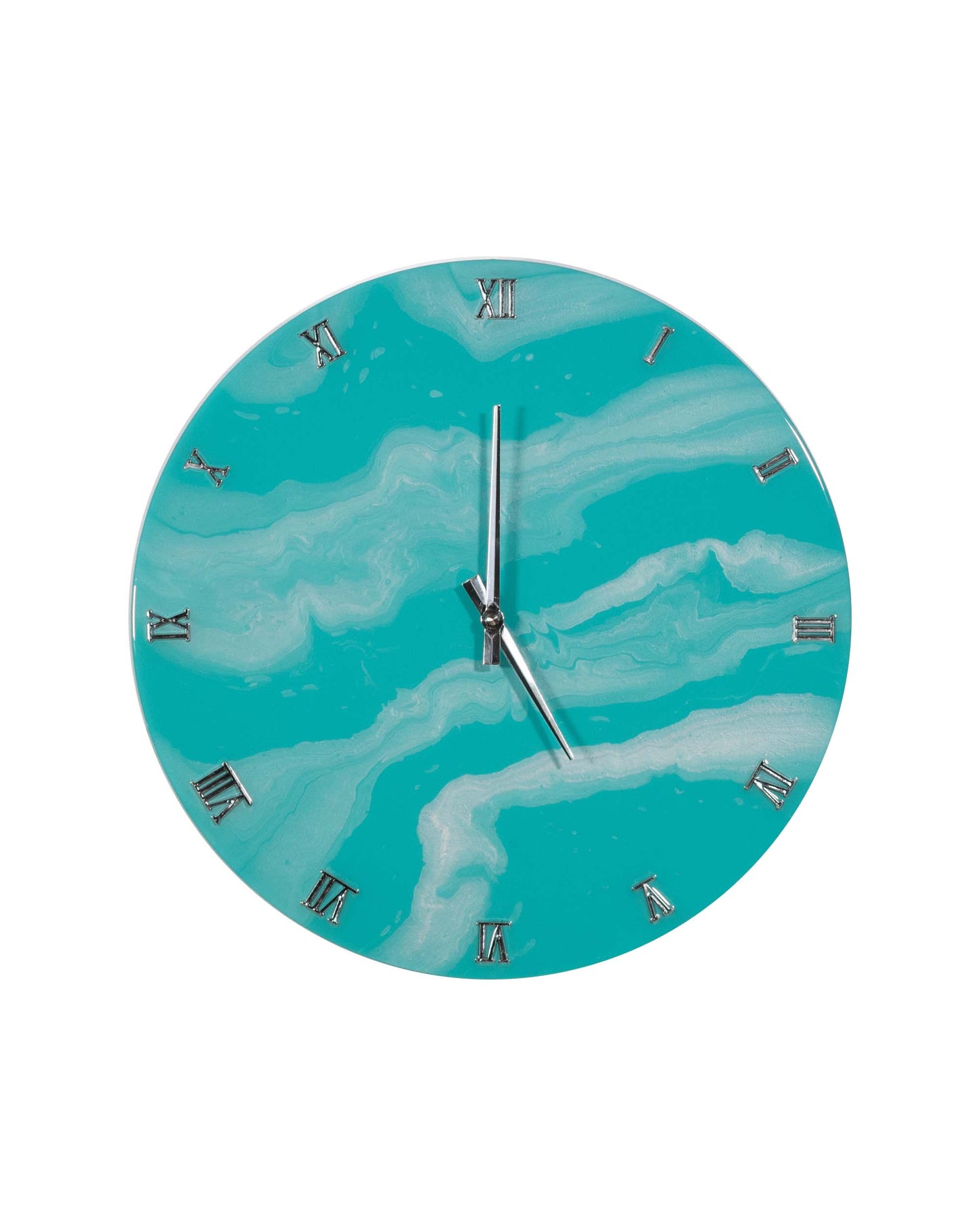 Orologio circolare da parete in resina epossidica effetto marmo Tiffany