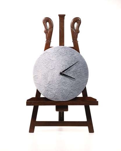 Orologio Da Parete in Legno Gesso effetto Luna 30 cm di diametro