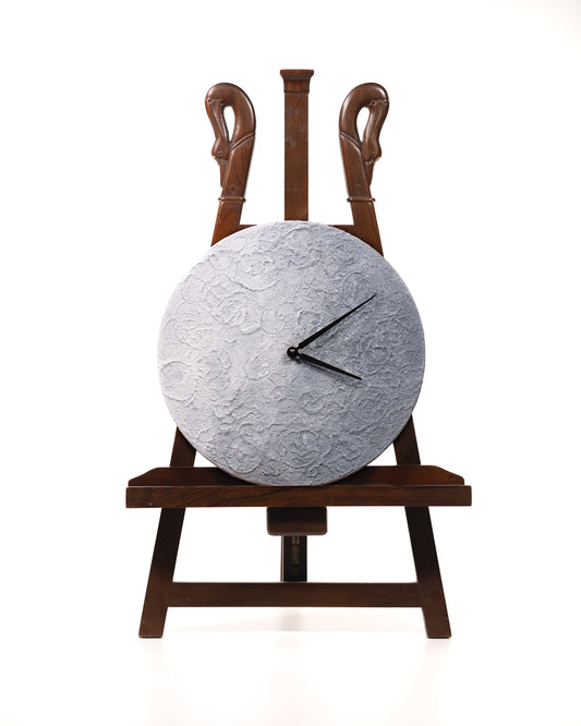 Orologio Da Parete in Legno Gesso effetto Luna 30 cm di diametro