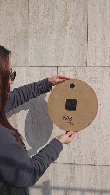 Lavoro su commissione Orologio da Parete in Legno Resina tema Capitan America 30 cm di diametro
