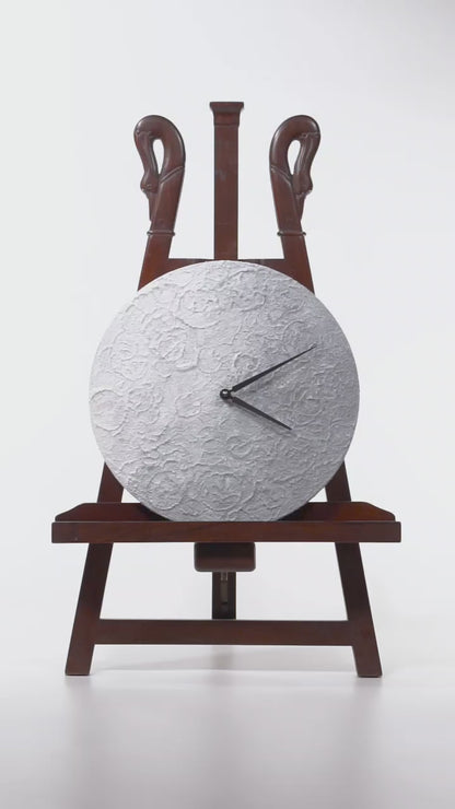 Orologio Da Parete in Legno Gesso effetto Luna 30 cm di diametro
